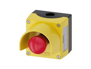 Kaseta z przyciskiem bezpieczeństwa 2R przez obrót żółta z kołnierzem IP69k SIRIUS ACT 3SU1801-0NB00-2AC2