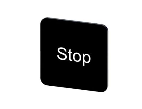 Etykieta samoprzylepna do kaset 22x22mm czarna inskrypcja /Stop/ SIRIUS ACT 3SU1900-0AF16-0DS0 /10szt./