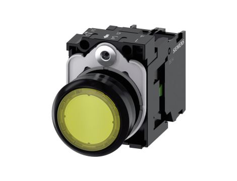 Przycisk podśw 22mm okrągły,tworzywo żółty płaski samopowr led 24V SIRIUS ACT 3su1102-0ab30-1ba0