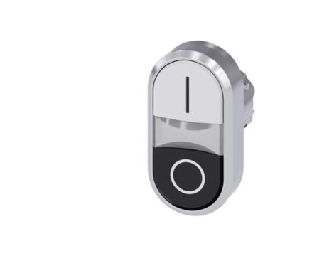 Przycisk podwójny 22mm metal biały /I/ czarny /O/ przyciski płaskie z samopowrotem SIRIUS ACT 3SU1050-3AB61-0AK0