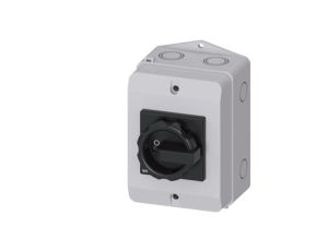 Rozłącznik główny w obudowie 3P 25A 9.5kW AC23A 400V styki pom 1Z 1R pokrętło czarne 3LD2164-1GP51