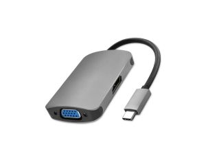 Qoltec Hub Adapter USB-C 3.1 2w1 HDMI 4K VGA