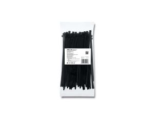 Qoltec Opaski zaciskowe Trytki kablowe 4.8*200mm 100 szt. Nylon66 UV Czarne