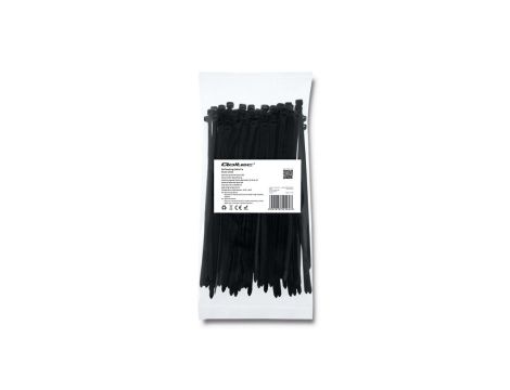 Qoltec Opaski zaciskowe Trytki kablowe 4.8*200mm 100 szt. Nylon66 UV Czarne