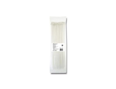 Qoltec Opaski zaciskowe Trytki kablowe 4.8*350mm 100 szt. Nylon66 UV Białe