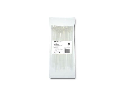 Qoltec Opaski zaciskowe Trytki kablowe 7.2*200mm 50 szt. Nylon66 UV Białe
