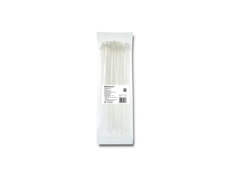 Qoltec Opaski zaciskowe Trytki kablowe 7.2*300mm 50 szt. Nylon66 UV Białe