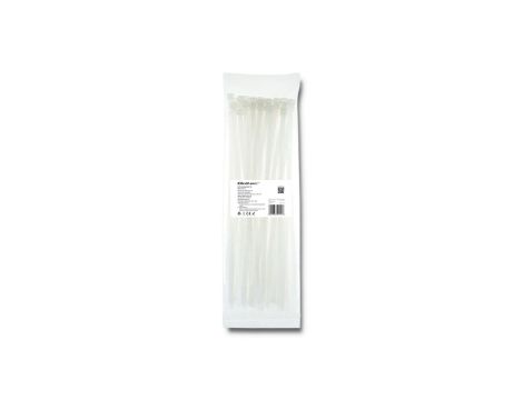 Qoltec Opaski zaciskowe Trytki kablowe 7.2*350mm 50 szt. Nylon66 UV Białe
