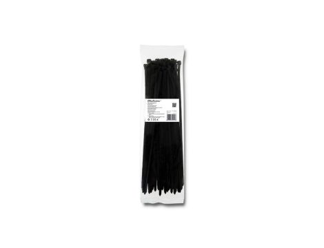 Qoltec Opaski zaciskowe Trytki kablowe 7.2*350mm 50 szt. Nylon66 UV Czarne