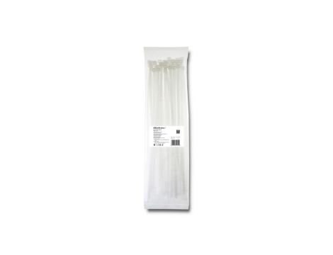 Qoltec Opaski zaciskowe Trytki kablowe 7.2*400mm 50 szt. Nylon66 UV Białe