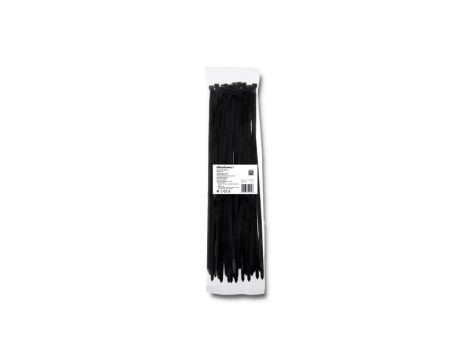 Qoltec Opaski zaciskowe Trytki kablowe 7.2*400mm 50 szt. Nylon66 UV Czarne
