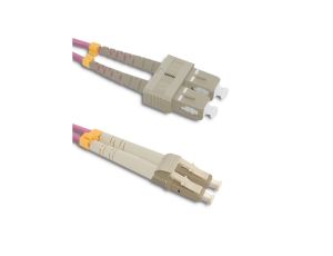 Qoltec Patchcord światłowodowy LC/UPC - SC/UPC Multimode 50/125 OM4 Duplex 1m