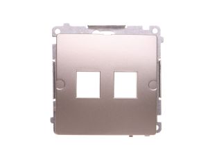 Simon Basic Pokrywa gniazda teleinformatycznego podwójnego 2xRJ Keystone płaska satynowa BMPT/29