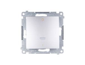 Simon 54 Łącznik dwubiegunowy z podświetleniem, szybkozłącza, srebrny mat DW2L.01/43