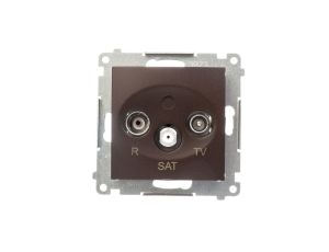 Simon 54 Gniazdo antenowe R/TV/SAT przelotowe brąz mat DASP.01/46