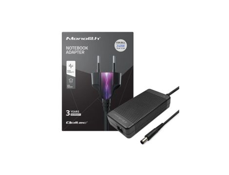 Qoltec Zasilacz do laptopa Dell 240W 19.5V 12.3A 7.4*5.0+pin +kabel zasilający
