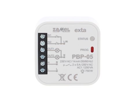 Przekaźnik bistabilny 2-kanałowy dopuszkowy 230V AC PBP-05 EXT10000254