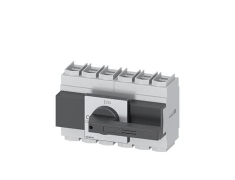 Rozłącznik główny 6P 160A 75kW AC23A 400V montaż tablicowy pokrętło czarne piórkowe 4 otwory 3LD2305-3VK11