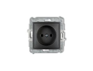 MINI Gniazdo pojedyncze b/u z przesłonami grafitowe 11MGP-1p