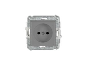 MINI Gniazdo pojedyncze b/u z przesłonami szary mat 27MGP-1p