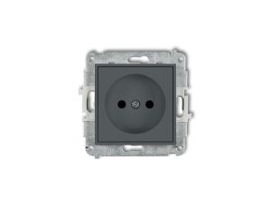MINI Gniazdo pojedyncze b/u z przesłonami grafitowy mat 28MGP-1p