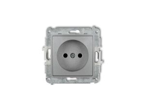 MINI Gniazdo pojedyncze b/u z przesłonami srebrny metalik 7MGP-1p