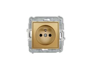 MINI Gniazdo pojedyncze z/u z przesłonami złote 29MGP-1zp