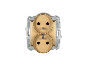 MINI Gniazdo podwójne z/u złote 29MGPR-2z