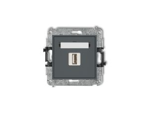 MINI Ładowarka USB pojedyncze 5V 2A grafitowy mat 28MCUSB-3