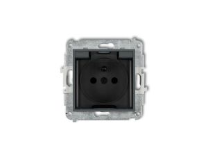 MINI Gniazdo bryzgoszczelne z/u IP44 z przesłonami klapka dymna grafitowy mat 28MGPB-1zdp