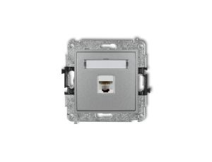 MINI Gniazdo komputerowe pojedyncze 1xRJ45 kat. 5e ekranowane 8-stykowy srebrny metalik 7MGK-1e