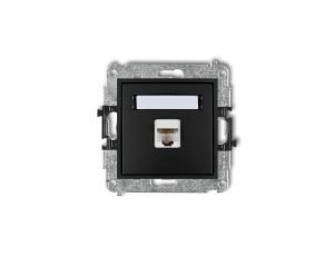 MINI Gniazdo komputerowe pojedyncze 1xRJ45 kat. 5e ekranowane 8-stykowy czarny mat 12MGK-1e