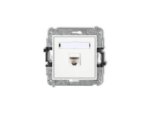 MINI Gniazdo komputerowe pojedyncze 1xRJ45 kat. 5e ekranowane 8-stykowy biały MGK-1e