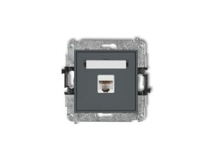 MINI Gniazdo komputerowe pojedyncze 1xRJ45 kat. 5e 8-stykowy grafitowy mat 28MGK-1