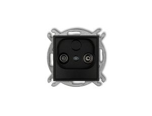 MINI Gniazdo antenowe RTV przelotowe 12dB czarny mat 12MG12P