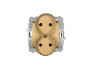 MINI Gniazdo podwójne b/u złote 29MGPR-2