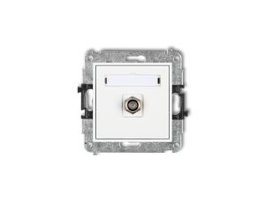 MINI Gniazdo antenowe pojedyncze typu F (SAT) pozłacany biały MGF-1.1