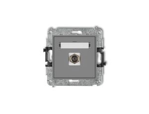 MINI Gniazdo antenowe pojedyncze typu F (SAT) pozłacany szary mat 27MGF-1.1