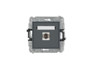 MINI Gniazdo antenowe pojedyncze typu F (SAT) pozłacany grafitowy mat 28MGF-1.1