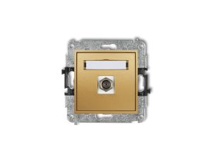 MINI Gniazdo antenowe pojedyncze typu F (SAT) niklowany złoty 29MGF-1