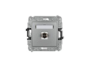 MINI Gniazdo antenowe pojedyncze typu F (SAT) niklowany srebrny metalik 7MGF-1