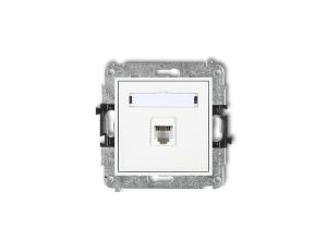 MINI Gniazdo telefoniczne pojedyncze 1xRJ11 4-stykowy beznarzędziowe biały MGT-1