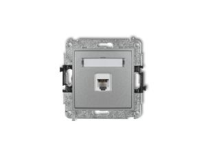 MINI Gniazdo telefoniczne pojedyncze 1xRJ11 4-stykowy beznarzędziowe srebrny metalik 7MGT-1