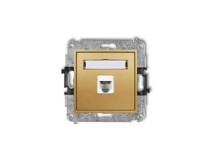 MINI Gniazdo telefoniczne pojedyncze 1xRJ11 4-stykowy beznarzędziowe złote 29MGT-1