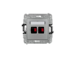 MINI Gniazdo głośnikowe podwójne srebrny metalik 7MGG-2-00