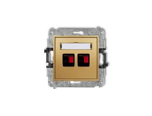 MINI Gniazdo głośnikowe podwójne złote 29MGG-2