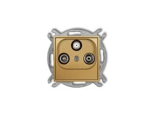 MINI Gniazdo antenowe RTV-SAT końcowe 1,5dB złoty 29MGS