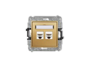 MINI Gniazdo komputerowe podwójne 2xRJ45 kat. 6 ekranowane 8-stykowy złoty 29MGK-6