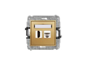 MINI Gniazdo pojedynczego HDMI + gniazdo komputerowe 1xRJ45 kat.5e 8-stykowy złoty 29MGHK