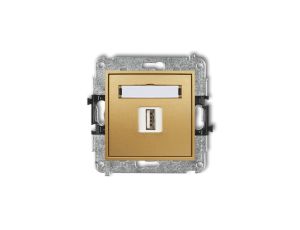MINI Gniazdo pojedyncze USB-AA 2.0 złoty 29MGUSB-1